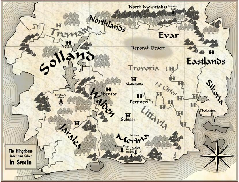 Map of The Kingdoms under King Selter - In Serein